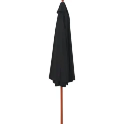 MAISON EXCLUSIVE - Parasol d'extérieur avec mât en bois 350 cm noir