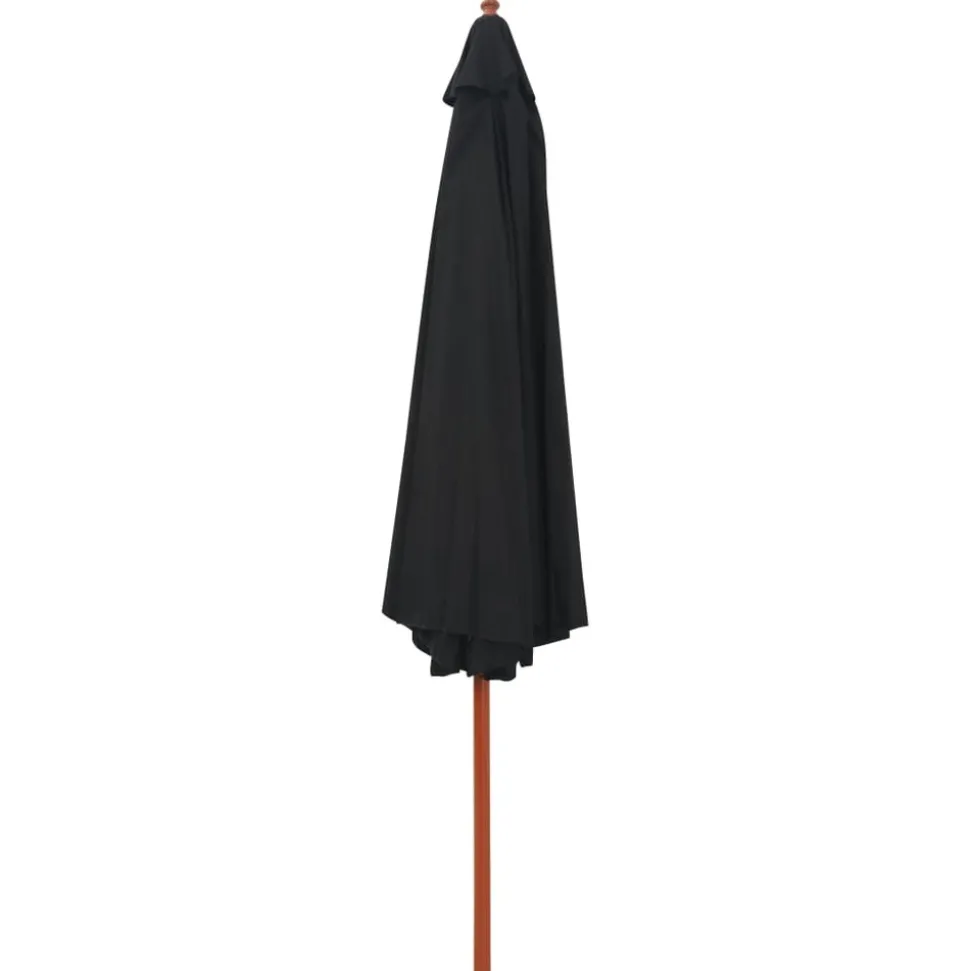 MAISON EXCLUSIVE - Parasol d'extérieur avec mât en bois 350 cm noir