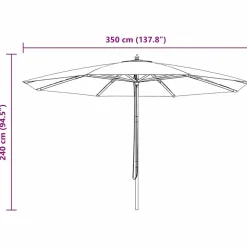 MAISON EXCLUSIVE - Parasol d'extérieur avec mât en bois 350 cm noir