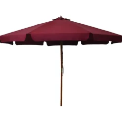 MAISON EXCLUSIVE - Parasol d'extérieur avec mât en bois 330 cm bordeaux
