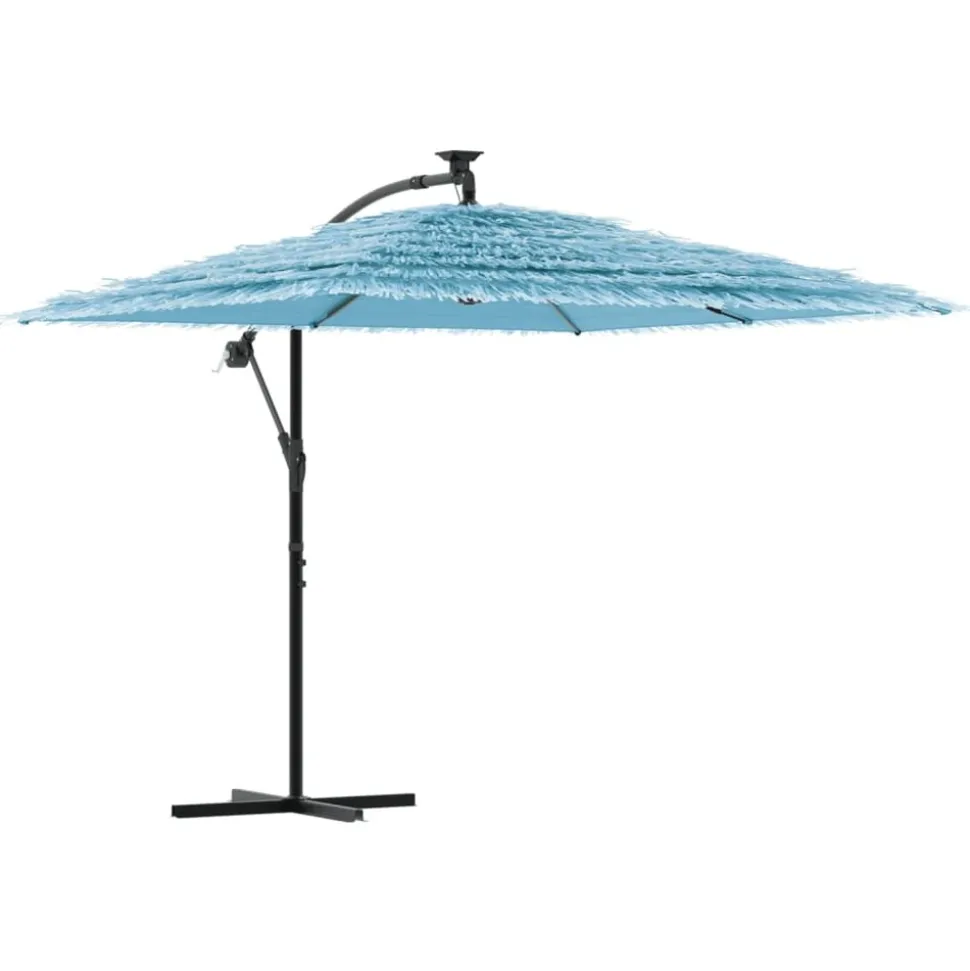 MAISON EXCLUSIVE - Parasol de jardin avec mât en acier bleu 246x246x230 cm