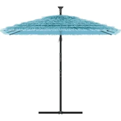 MAISON EXCLUSIVE - Parasol de jardin avec mât en acier bleu 246x246x230 cm