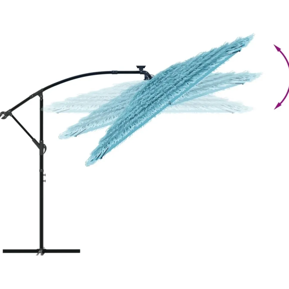 MAISON EXCLUSIVE - Parasol de jardin avec mât en acier bleu 246x246x230 cm