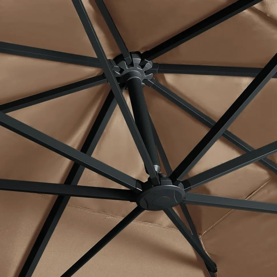 MAISON EXCLUSIVE - Parasol de jardin en porte-à-faux lumières led mât en aluminium