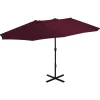 MAISON EXCLUSIVE - Parasol d'extérieur avec mât en aluminium rouge bordeaux