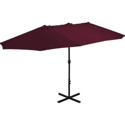 MAISON EXCLUSIVE - Parasol d'extérieur avec mât en aluminium rouge bordeaux