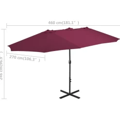 MAISON EXCLUSIVE - Parasol d'extérieur avec mât en aluminium rouge bordeaux