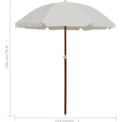 MAISON EXCLUSIVE - Parasol de jardin avec mât en acier 180 cm sable