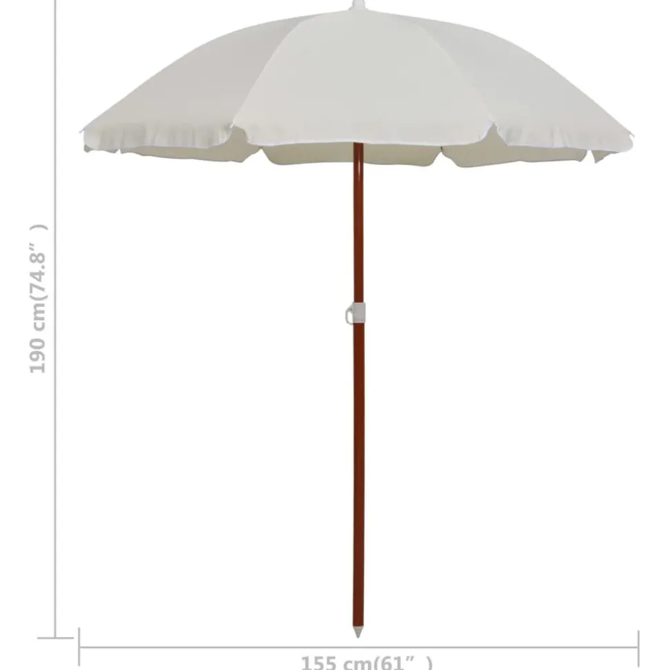 MAISON EXCLUSIVE - Parasol de jardin avec mât en acier 180 cm sable