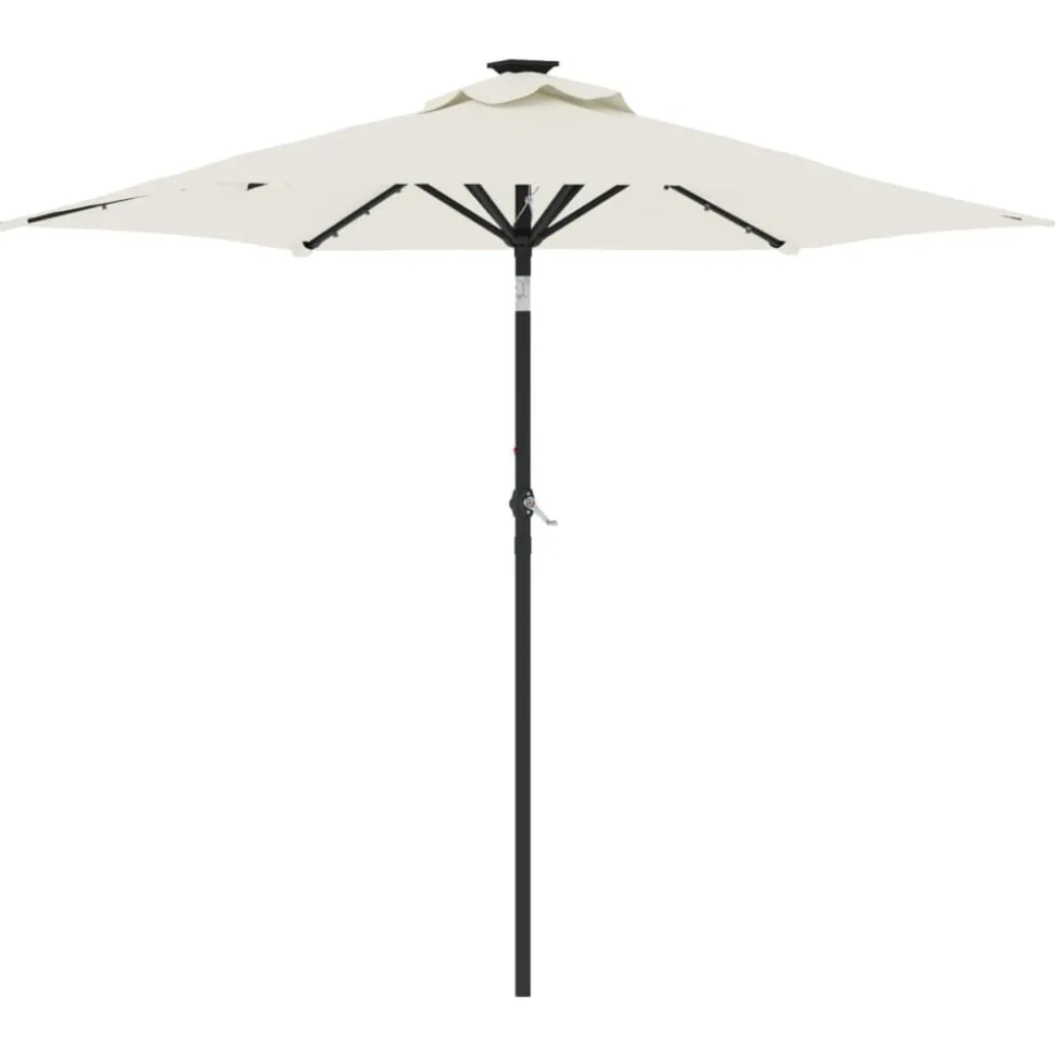 MAISON EXCLUSIVE - Parasol de jardin avec led et mât en acier blanc 225x225x212 cm