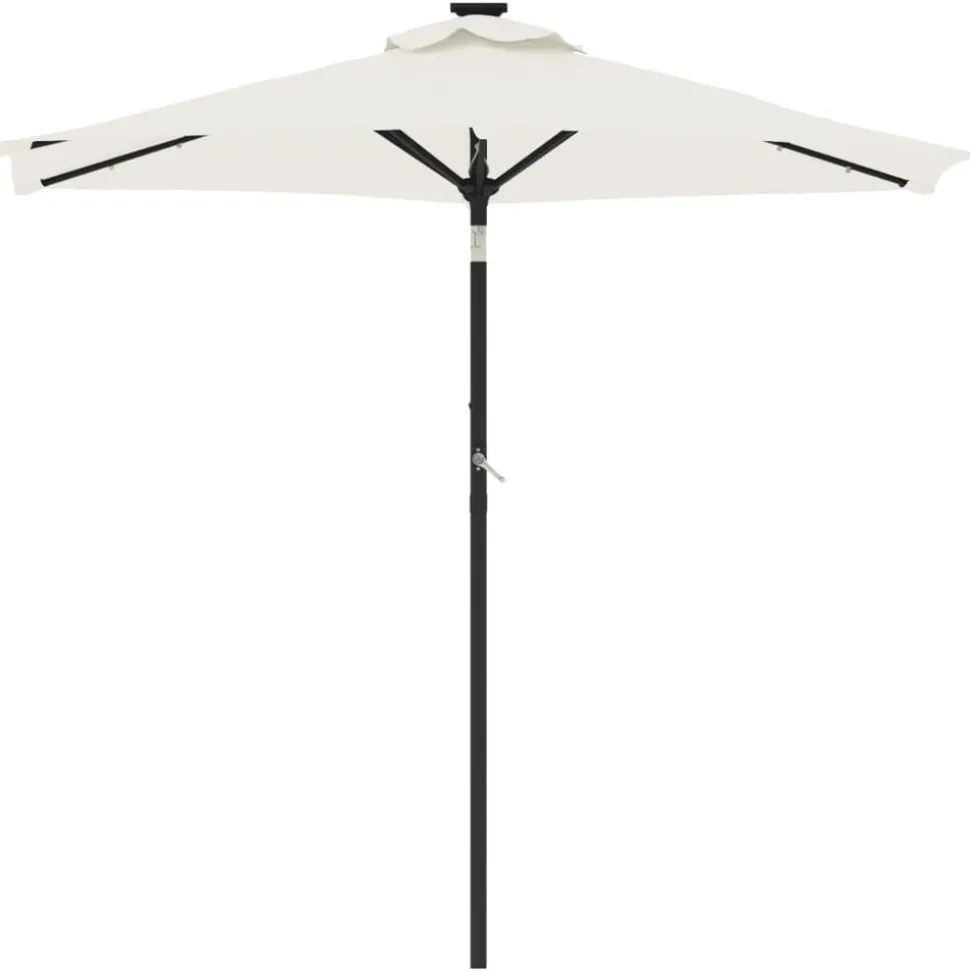MAISON EXCLUSIVE - Parasol de jardin avec led et mât en acier blanc 225x225x212 cm