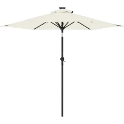MAISON EXCLUSIVE - Parasol de jardin avec led et mât en acier blanc 225x225x212 cm