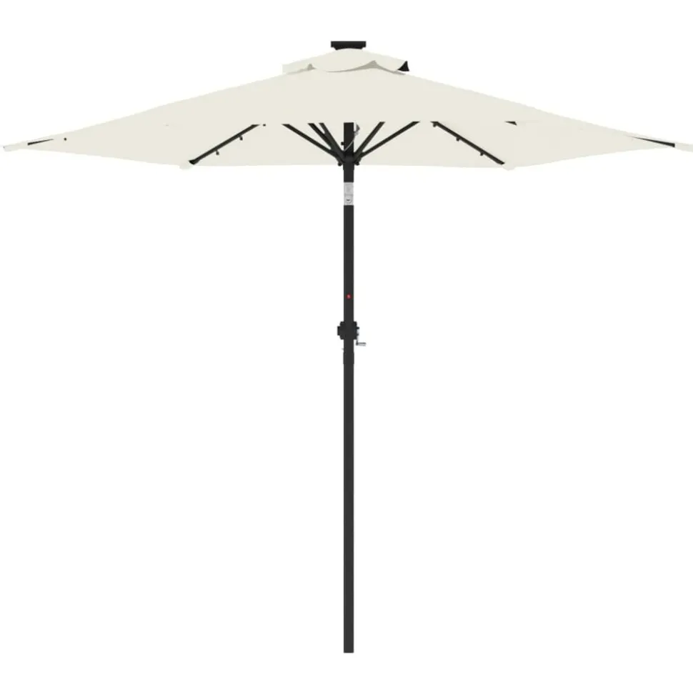 MAISON EXCLUSIVE - Parasol de jardin avec led et mât en acier blanc 225x225x212 cm