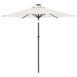 MAISON EXCLUSIVE - Parasol de jardin avec led et mât en acier blanc 225x225x212 cm