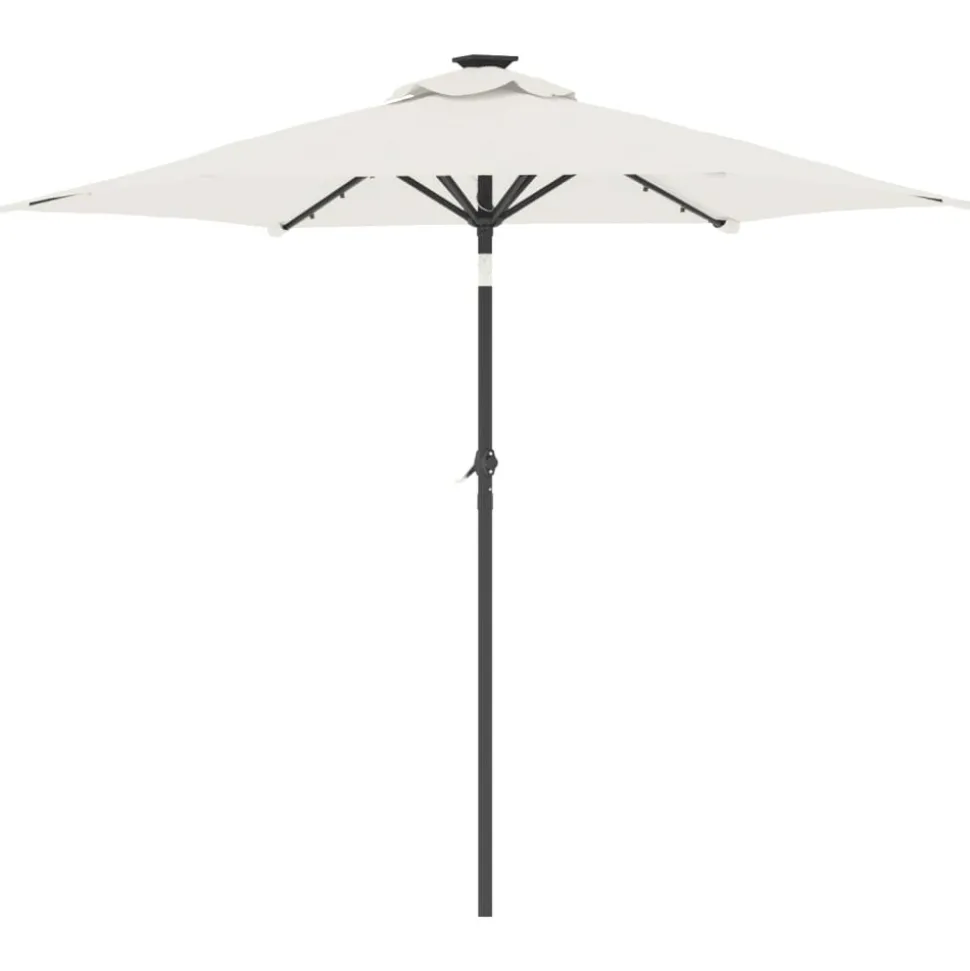 MAISON EXCLUSIVE - Parasol de jardin avec led et mât en acier blanc 225x225x212 cm