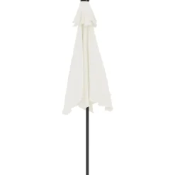 MAISON EXCLUSIVE - Parasol de jardin avec led et mât en acier blanc 225x225x212 cm