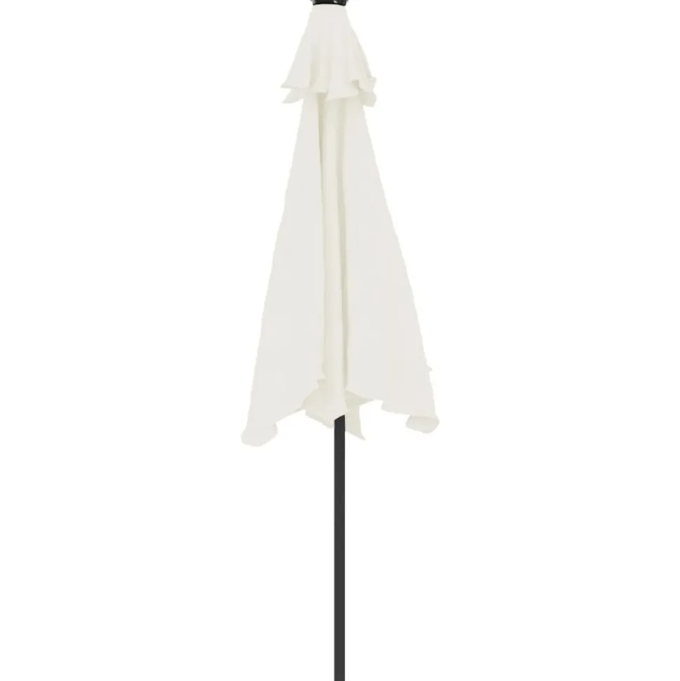 MAISON EXCLUSIVE - Parasol de jardin avec led et mât en acier blanc 225x225x212 cm