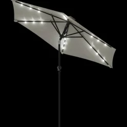 MAISON EXCLUSIVE - Parasol de jardin avec led et mât en acier blanc 225x225x212 cm