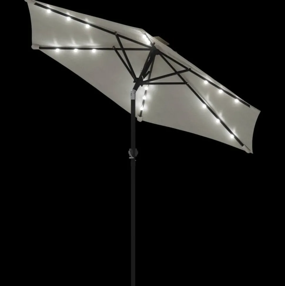 MAISON EXCLUSIVE - Parasol de jardin avec led et mât en acier blanc 225x225x212 cm