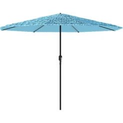 MAISON EXCLUSIVE - Parasol de jardin avec mât en acier bleu 388x388x248 cm