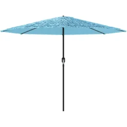 MAISON EXCLUSIVE - Parasol de jardin avec mât en acier bleu 388x388x248 cm