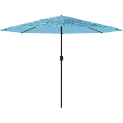 MAISON EXCLUSIVE - Parasol de jardin avec mât en acier bleu 388x388x248 cm
