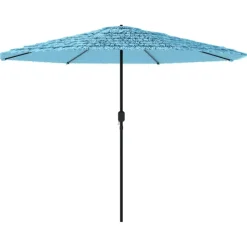 MAISON EXCLUSIVE - Parasol de jardin avec mât en acier bleu 388x388x248 cm