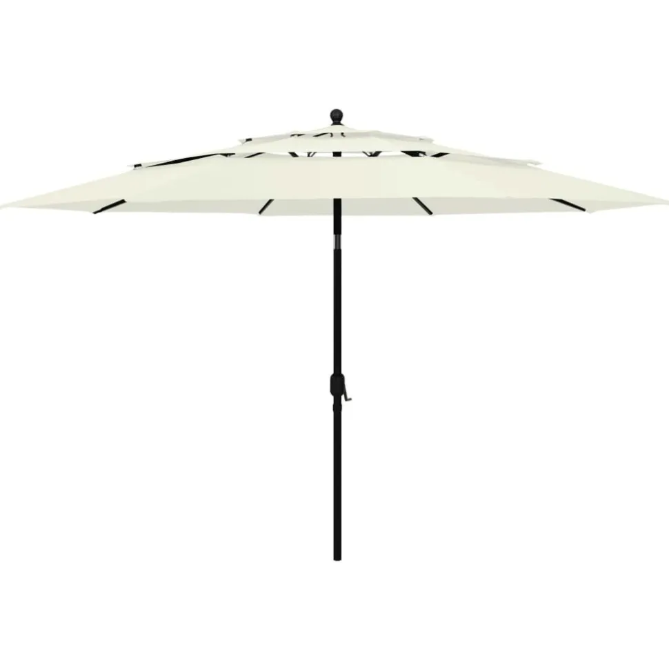 MAISON EXCLUSIVE - Parasol de jardin à 3 niveaux avec mât en aluminium sable 3,5 m