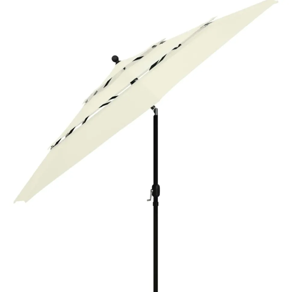 MAISON EXCLUSIVE - Parasol de jardin à 3 niveaux avec mât en aluminium sable 3,5 m