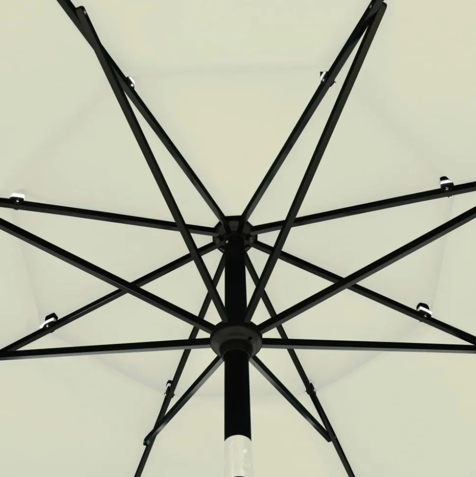 MAISON EXCLUSIVE - Parasol de jardin à 3 niveaux avec mât en aluminium sable 3,5 m