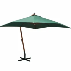 MAISON EXCLUSIVE - Parasol suspendu avec poteau en bois 300x300 cm vert