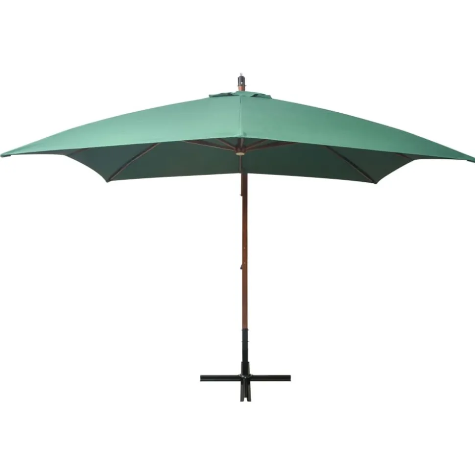 MAISON EXCLUSIVE - Parasol suspendu avec poteau en bois 300x300 cm vert