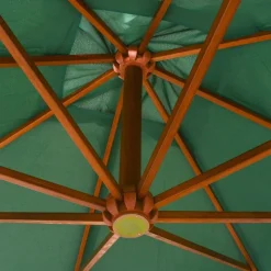 MAISON EXCLUSIVE - Parasol suspendu avec poteau en bois 300x300 cm vert