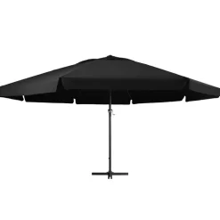 MAISON EXCLUSIVE - Parasol de jardin avec mât en aluminium 600 cm noir
