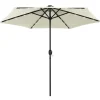 MAISON EXCLUSIVE - Parasol de jardin et lumières led mât en aluminium blanc sable