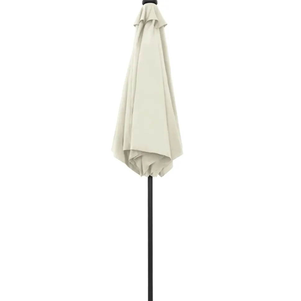 MAISON EXCLUSIVE - Parasol de jardin et lumières led mât en aluminium blanc sable
