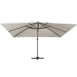 MAISON EXCLUSIVE - Parasol de jardin en porte-à-faux lumières led mât en aluminium