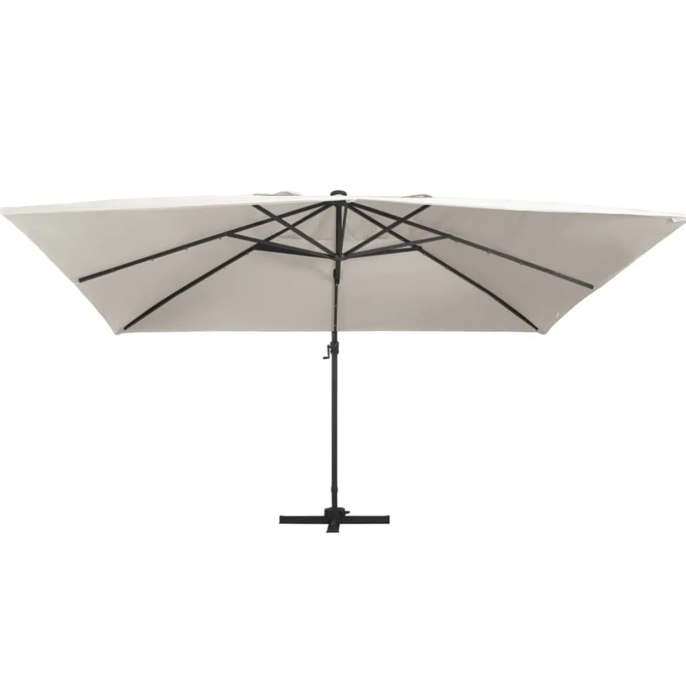 MAISON EXCLUSIVE - Parasol de jardin en porte-à-faux lumières led mât en aluminium