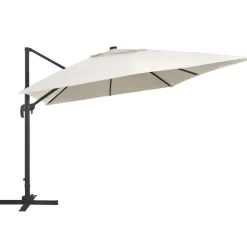 MAISON EXCLUSIVE - Parasol de jardin en porte-à-faux lumières led mât en aluminium