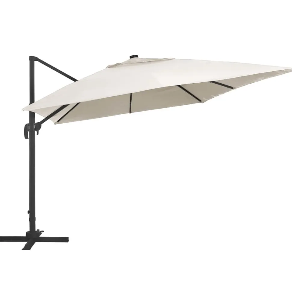 MAISON EXCLUSIVE - Parasol de jardin en porte-à-faux lumières led mât en aluminium