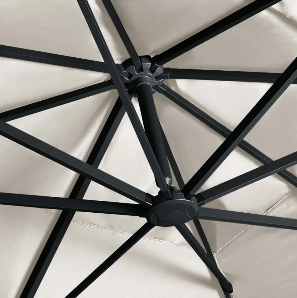 MAISON EXCLUSIVE - Parasol de jardin en porte-à-faux lumières led mât en aluminium