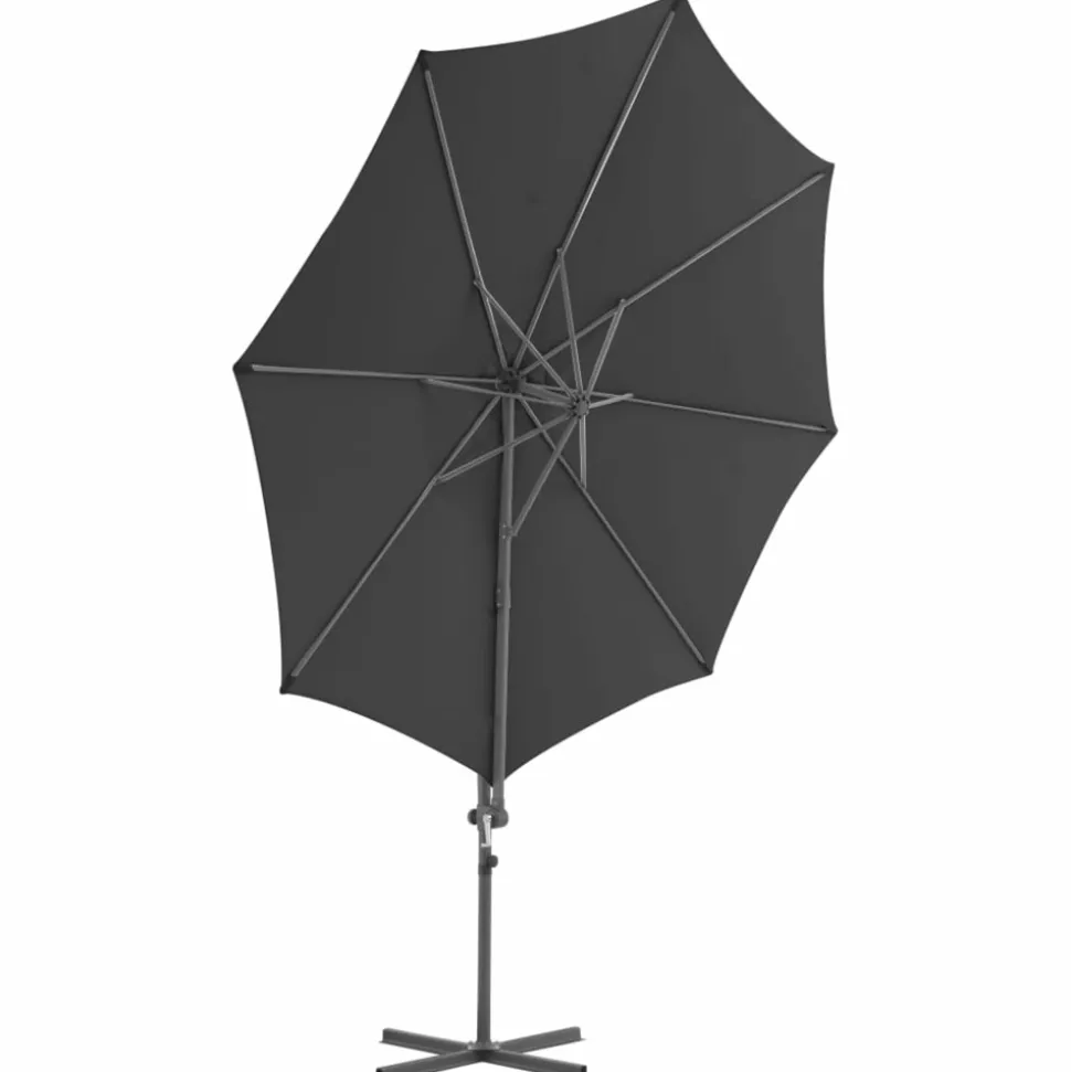 MAISON EXCLUSIVE - Parasol de jardin en porte-à-faux avec mât en acier anthracite