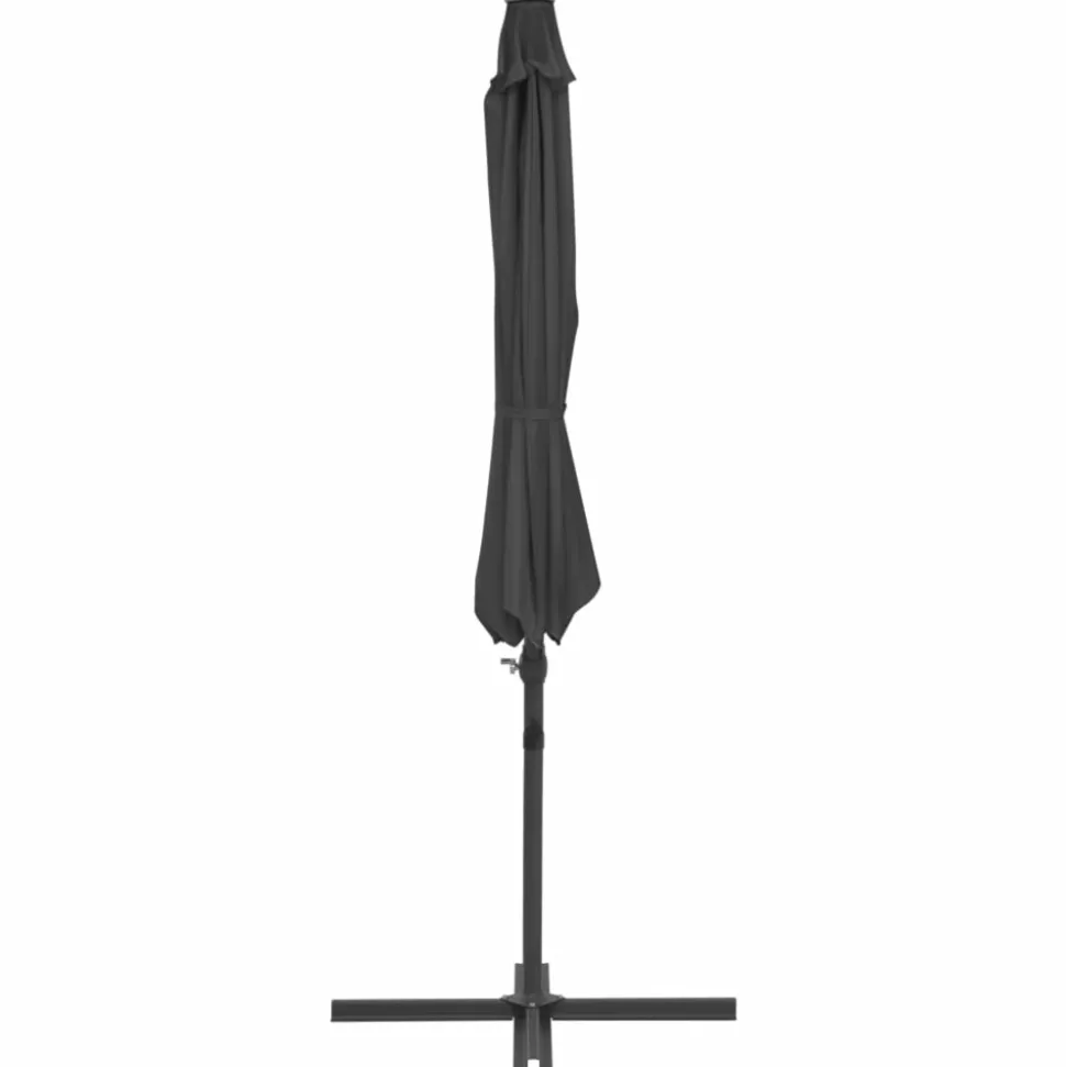 MAISON EXCLUSIVE - Parasol de jardin en porte-à-faux avec mât en acier anthracite