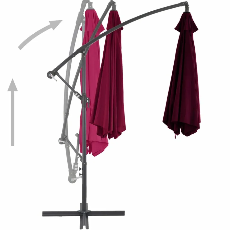MAISON EXCLUSIVE - Parasol de jardin en porte-à-faux avec mât en aluminium