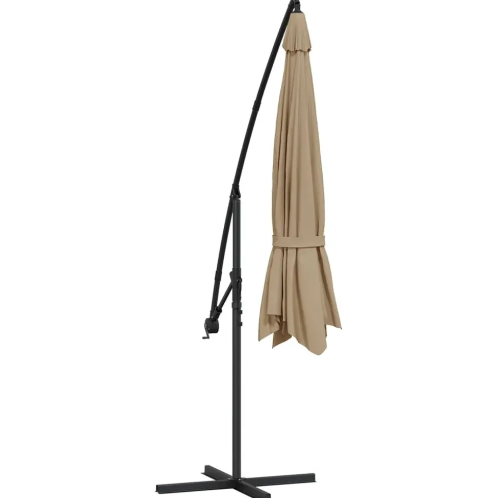 MAISON EXCLUSIVE - Parasol de jardin en porte-à-faux et poteau en aluminium taupe