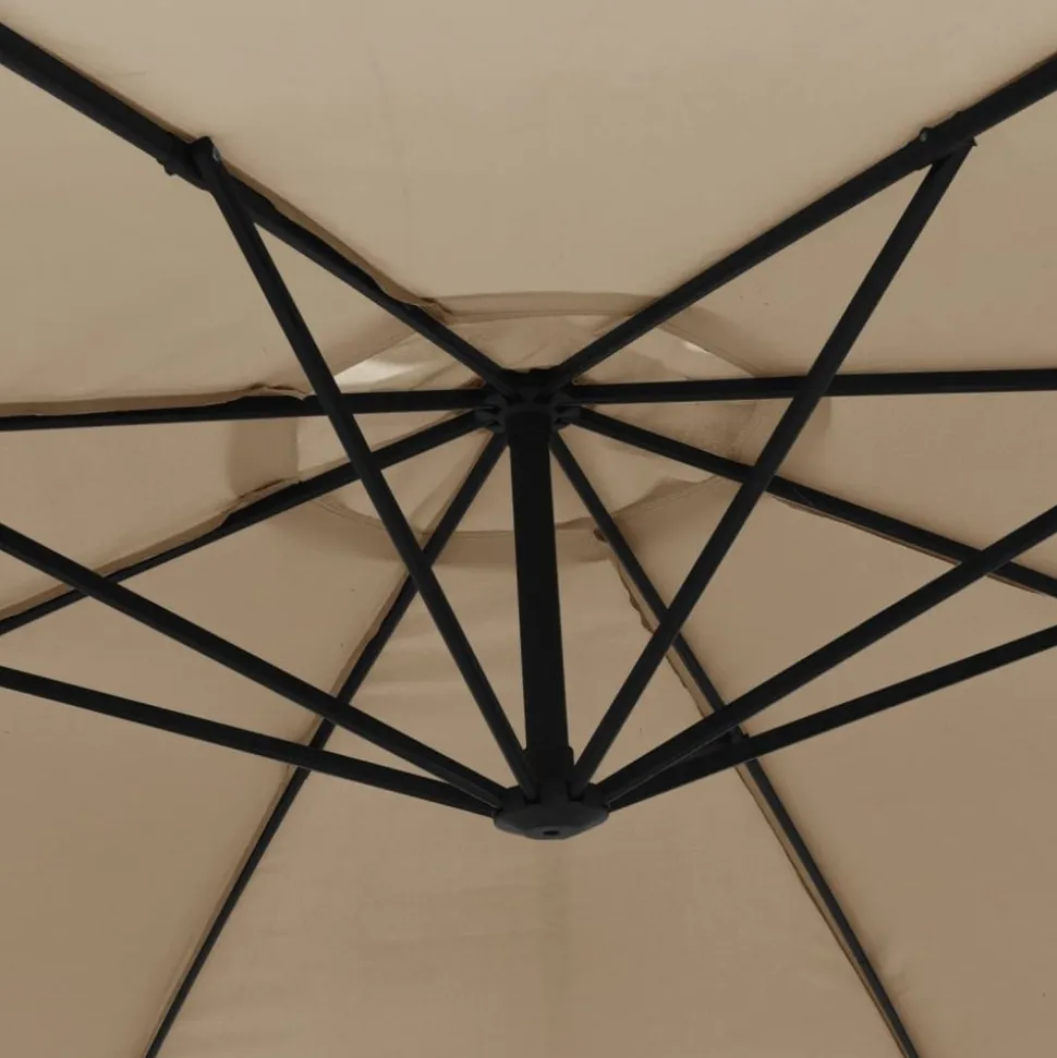 MAISON EXCLUSIVE - Parasol de jardin en porte-à-faux et poteau en aluminium taupe