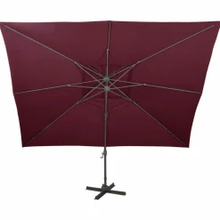MAISON EXCLUSIVE - Parasol de jardin en porte-à-faux à double toit rouge bordeaux