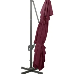 MAISON EXCLUSIVE - Parasol de jardin en porte-à-faux à double toit rouge bordeaux
