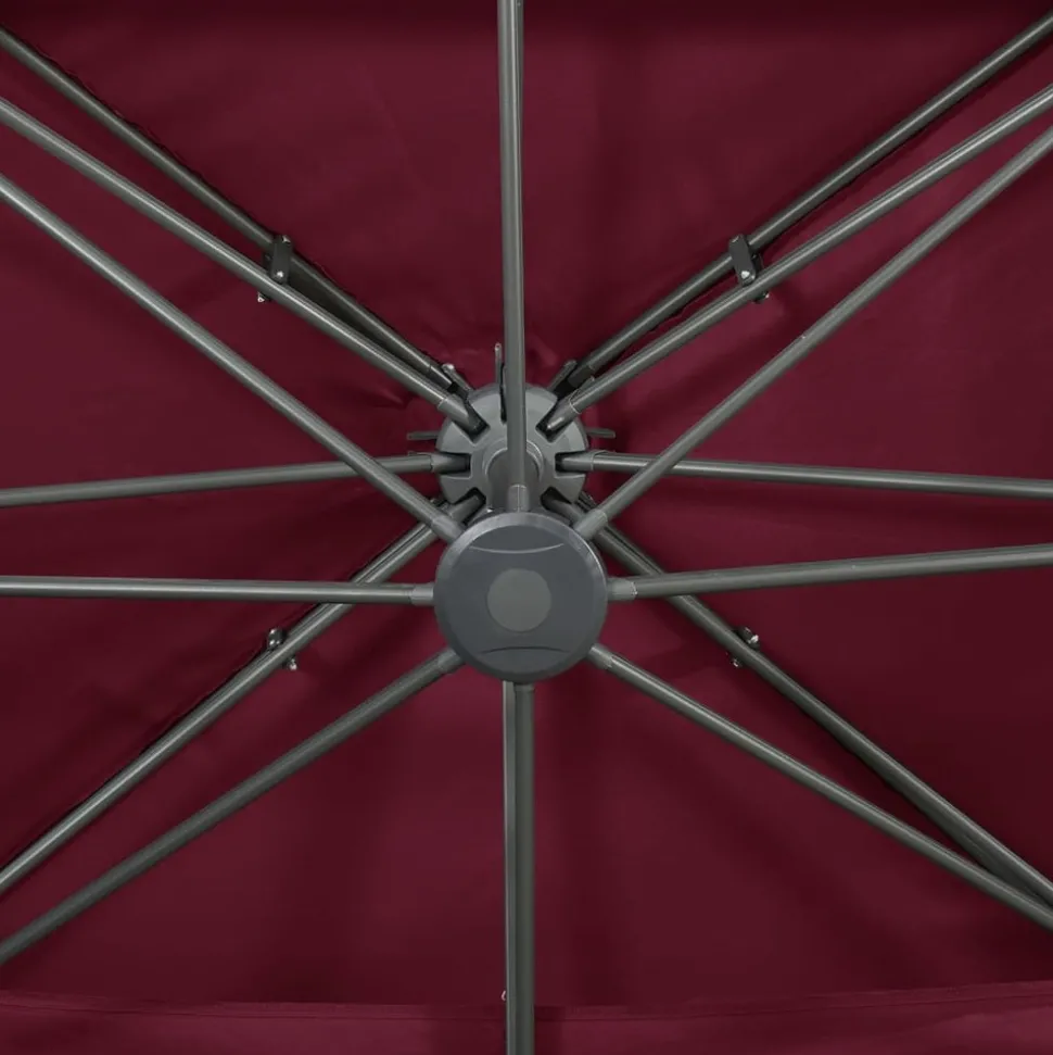 MAISON EXCLUSIVE - Parasol de jardin en porte-à-faux à double toit rouge bordeaux