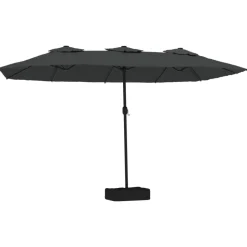 MAISON EXCLUSIVE - Parasol de jardin à double tête avec led anthracite 449x265 cm